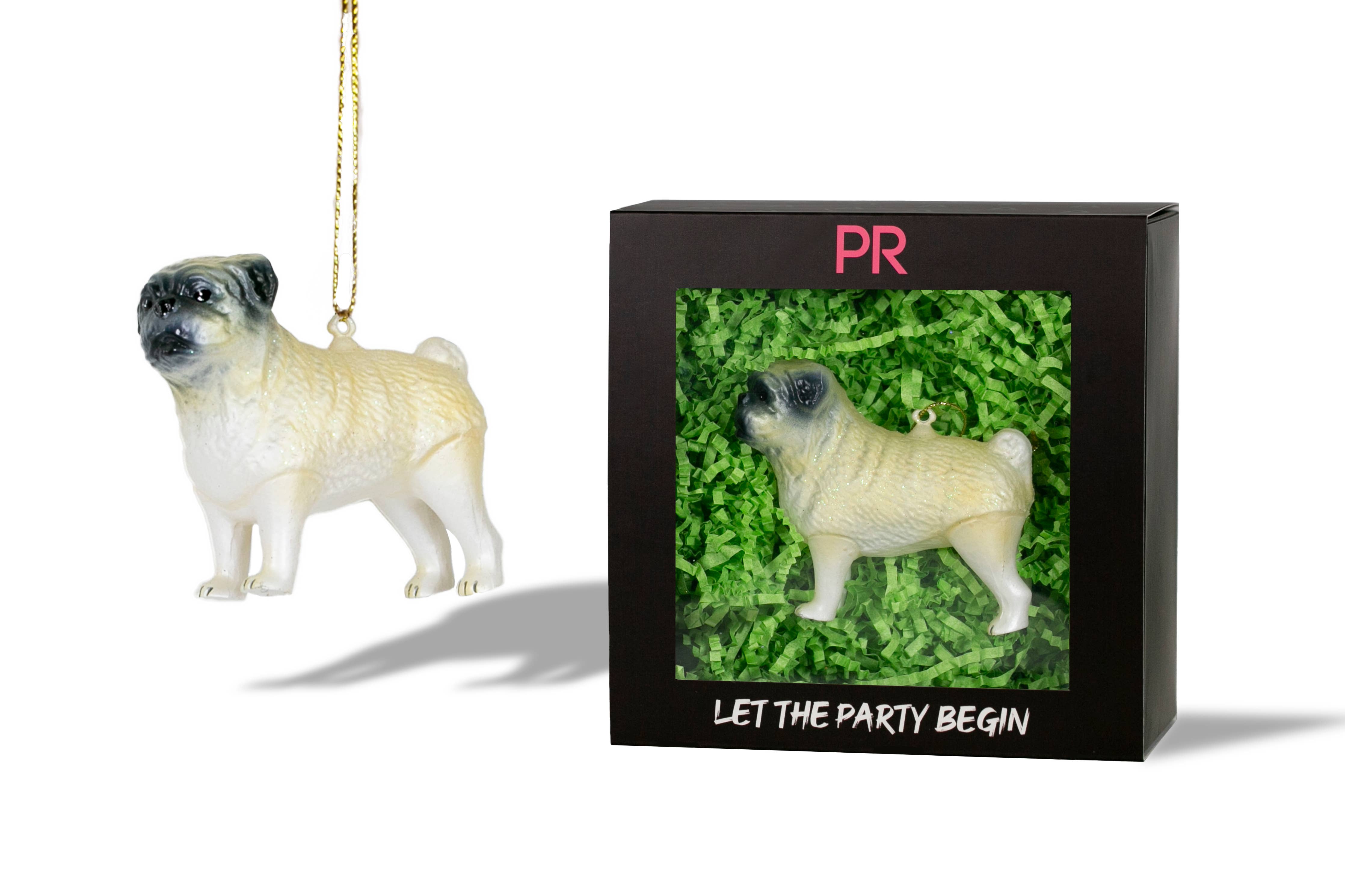 Party Rock | Pug Glass Ornament