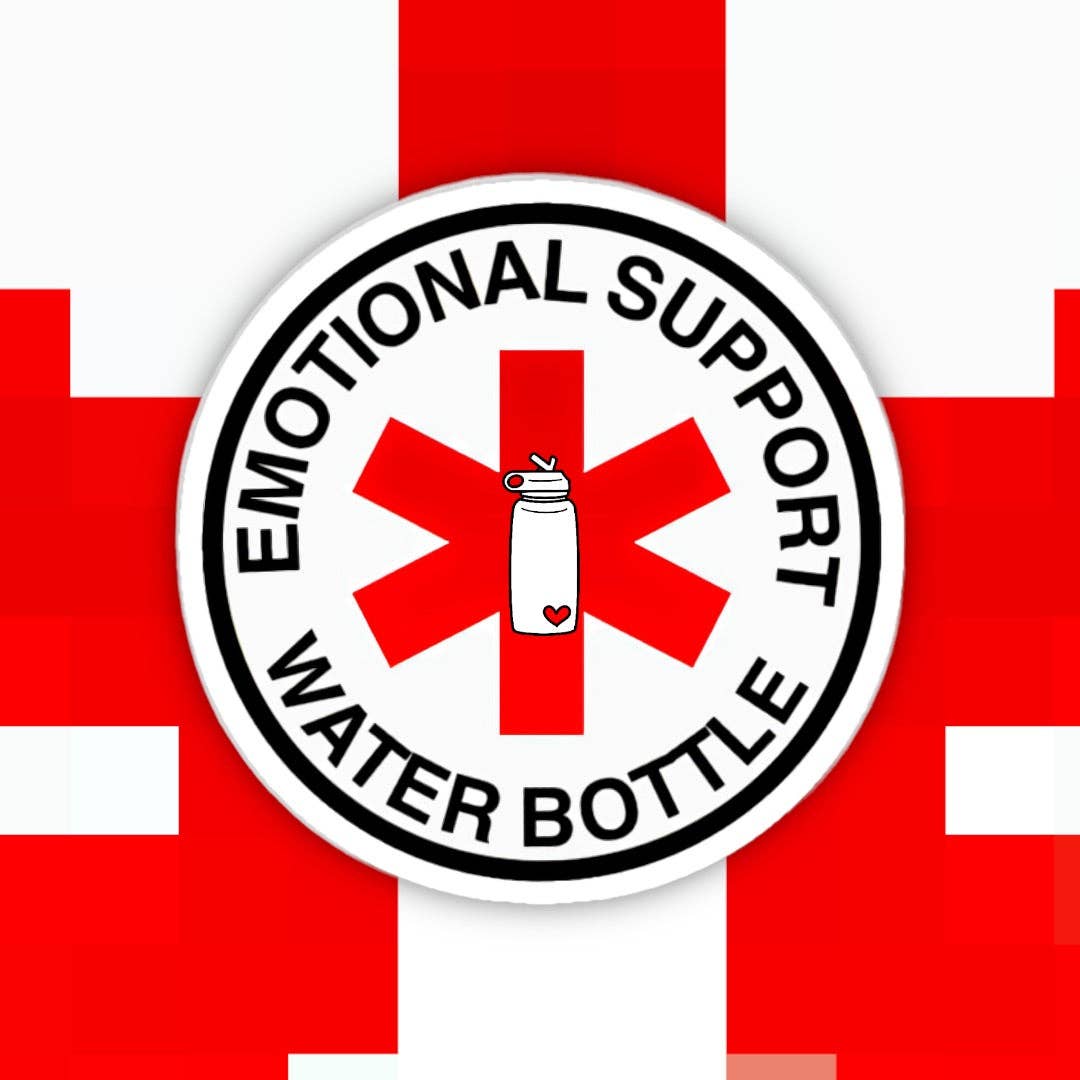 Ace the Pitmatian Co - Emotional Support Water Bottle  Sticker