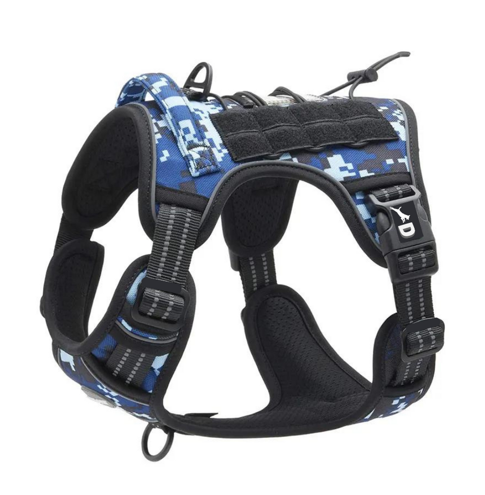 DOGWORX, LLC - Trail Buddy Harness - BLUE CAMO: Large