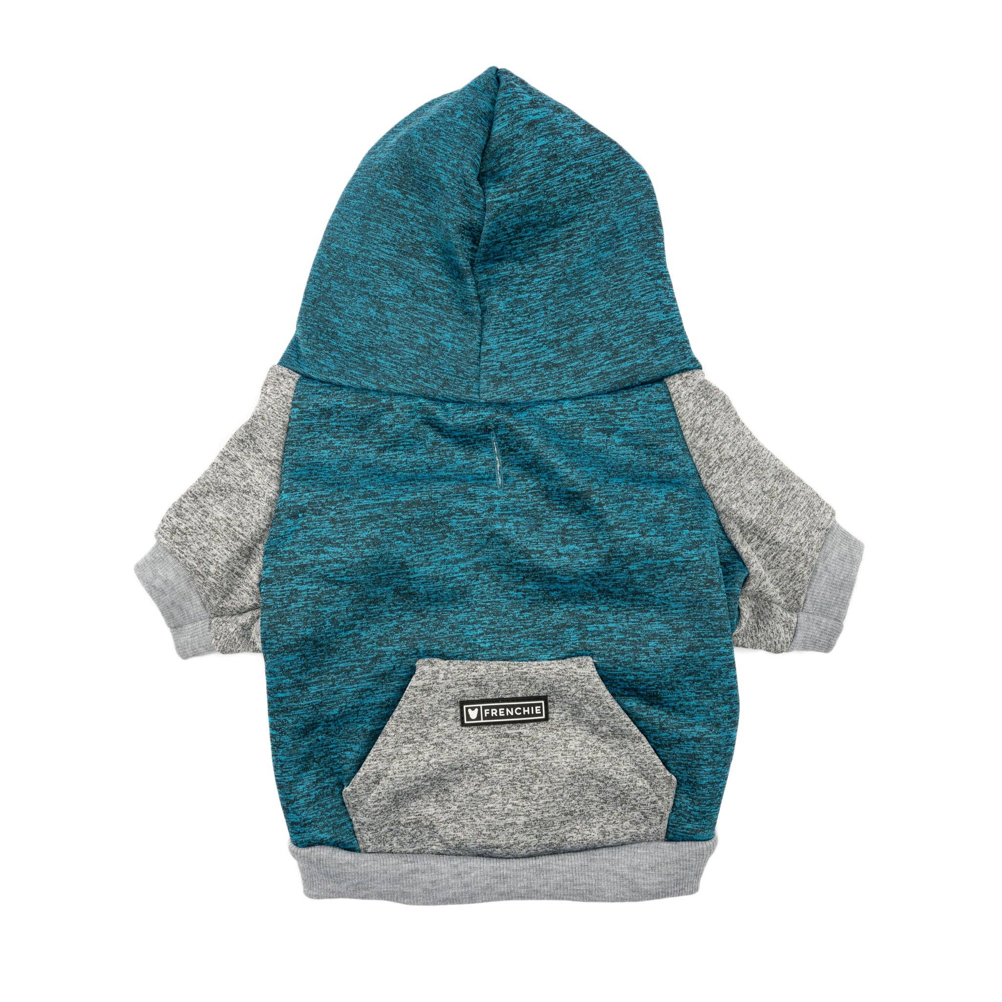 Frenchie - Frenchie Dog Hoodie - Blue & Grey: M